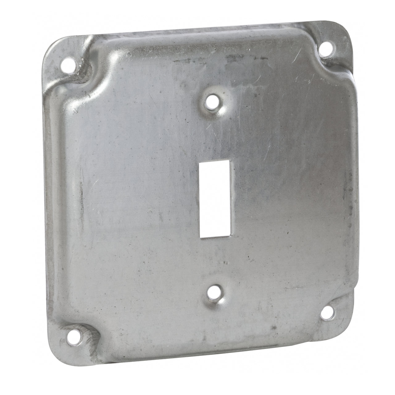 4" Square Exposed Work Cover – Toggle Switch, 1/2" Raised, Metallic (Hubbell-Raco)