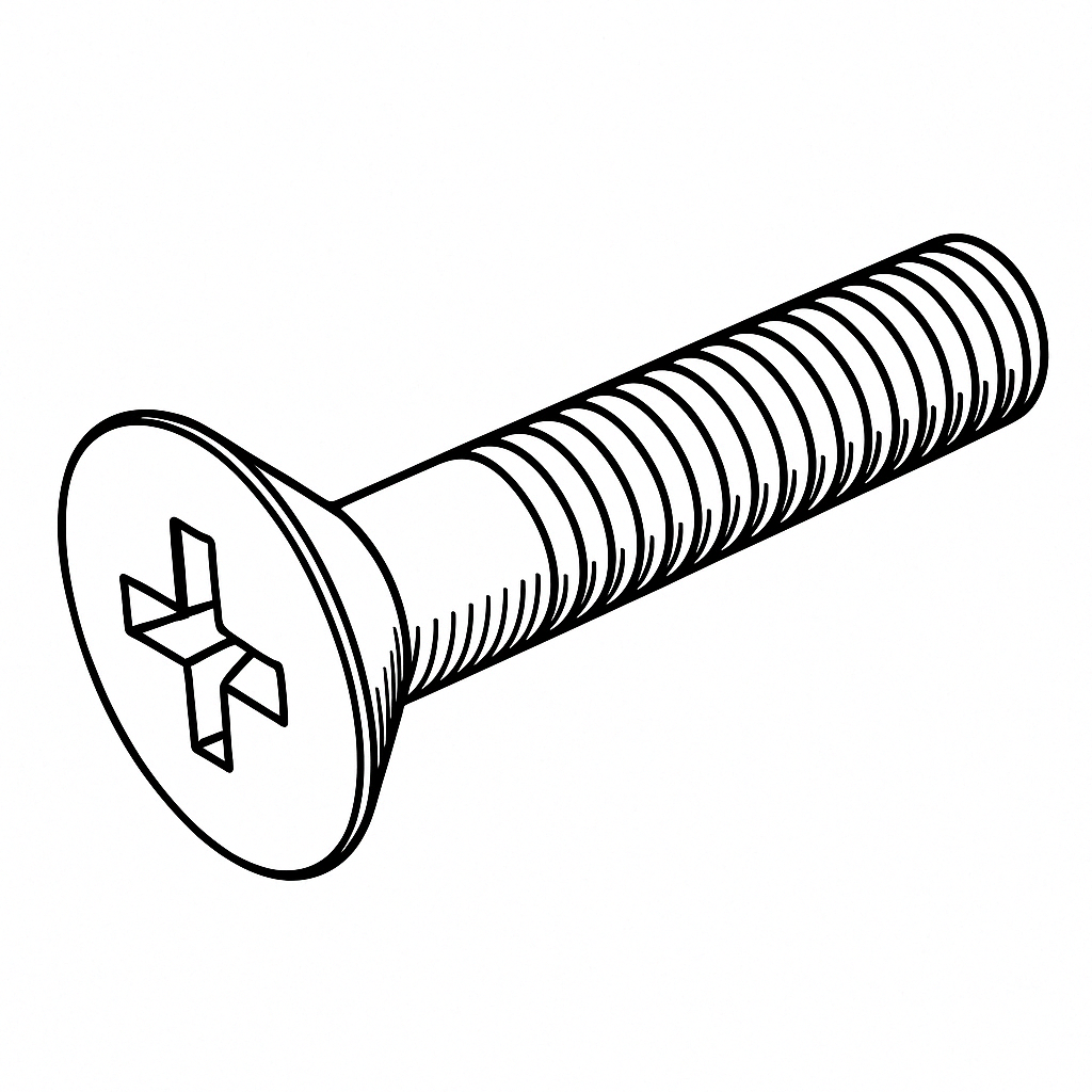 Machine Screw, Flat Head / Phillips, 6-32 x 1-1/2" – Zinc Plated