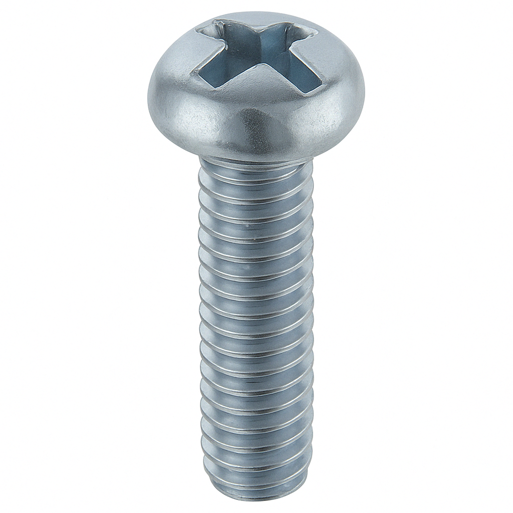 Round Head Machine Screw, Slot/Phillips Combo, 1/4" x 3/4" – Zinc Plated