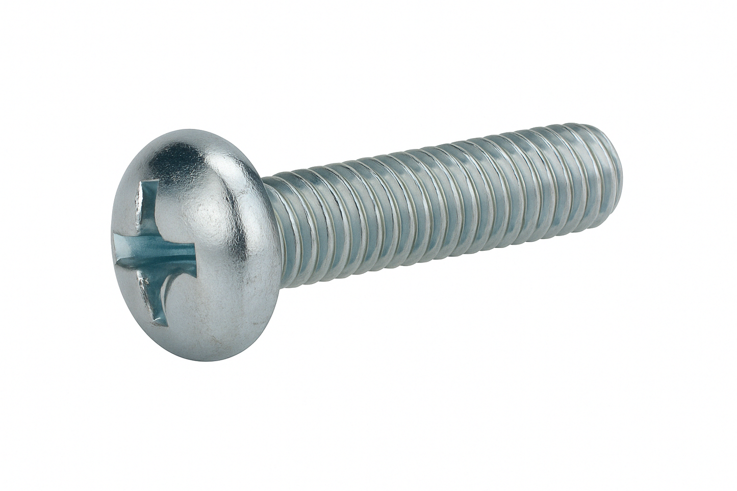 Machine Screw – 1/4"-20 x 1", Round Head, Combo Slotted/Phillips, Zinc-Plated Steel