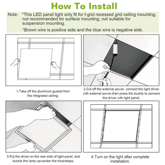 2Pcs 2FT X 2FT LED Panel Light Flat Ceiling Light 1 OR 3 Light Color Available Fedex Shipping